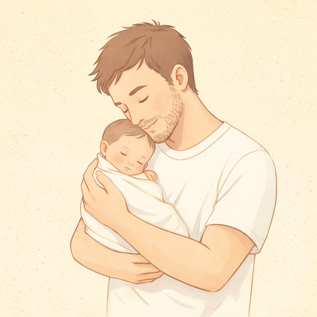 Papá con su bebé recién nacido