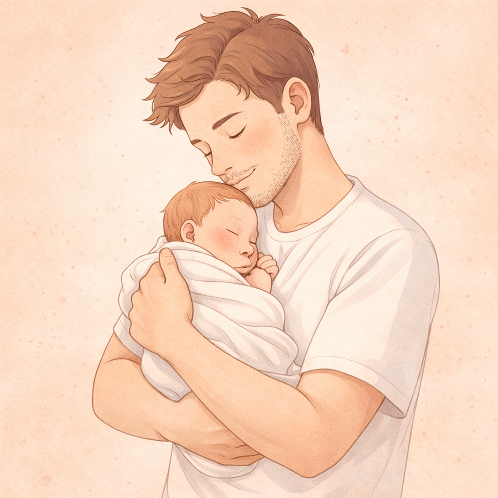 Papá con su bebé recién nacido